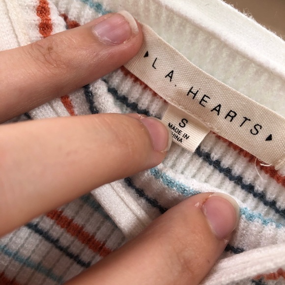 LA Hearts Red White and Blue Cropped Tank - Picture 2 of 2